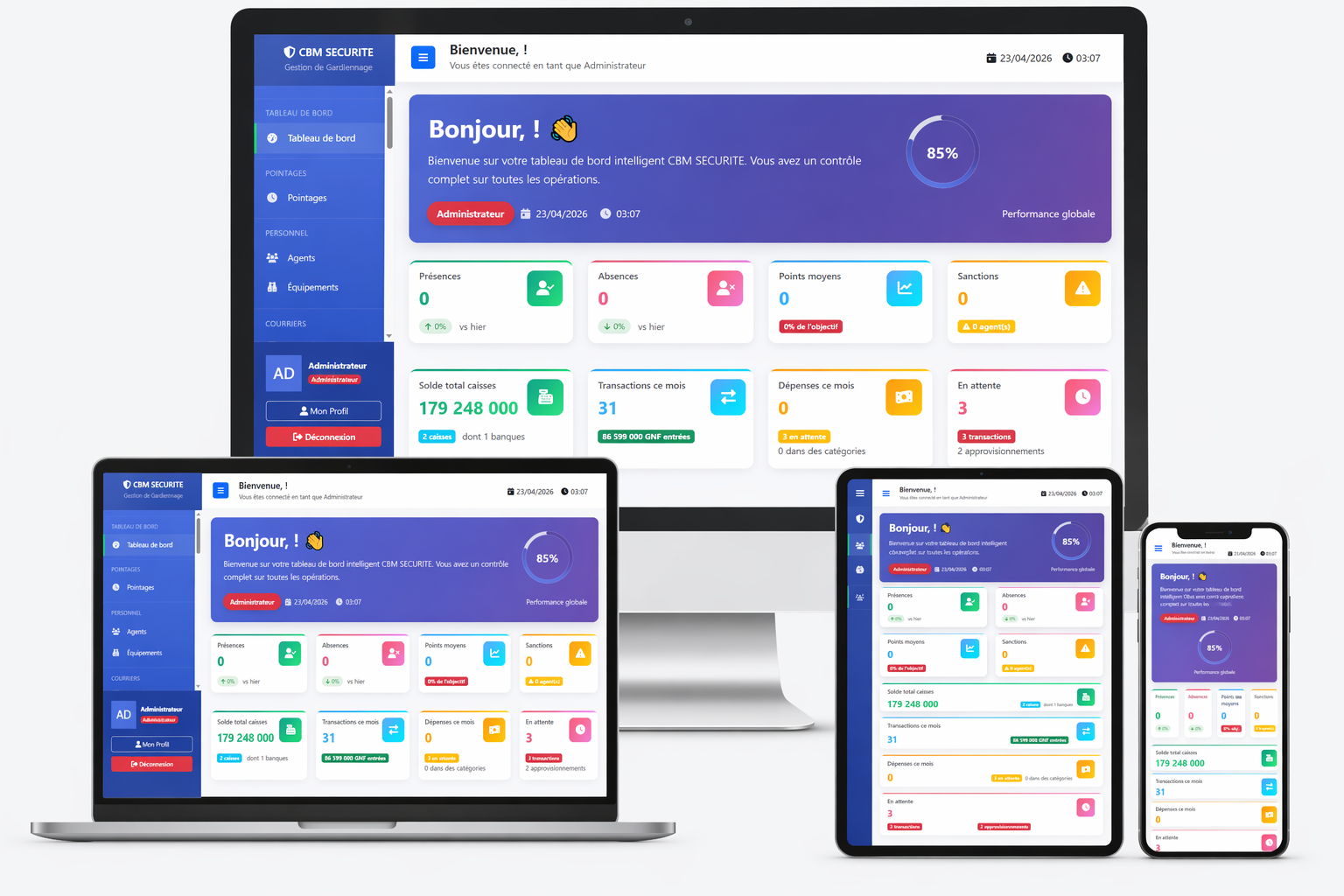APPLICATION DE GESTION CBM SECURITE