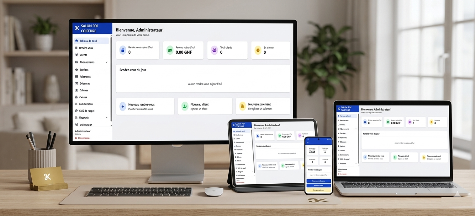 APPLICATION DE SALON FOF COIFFURE